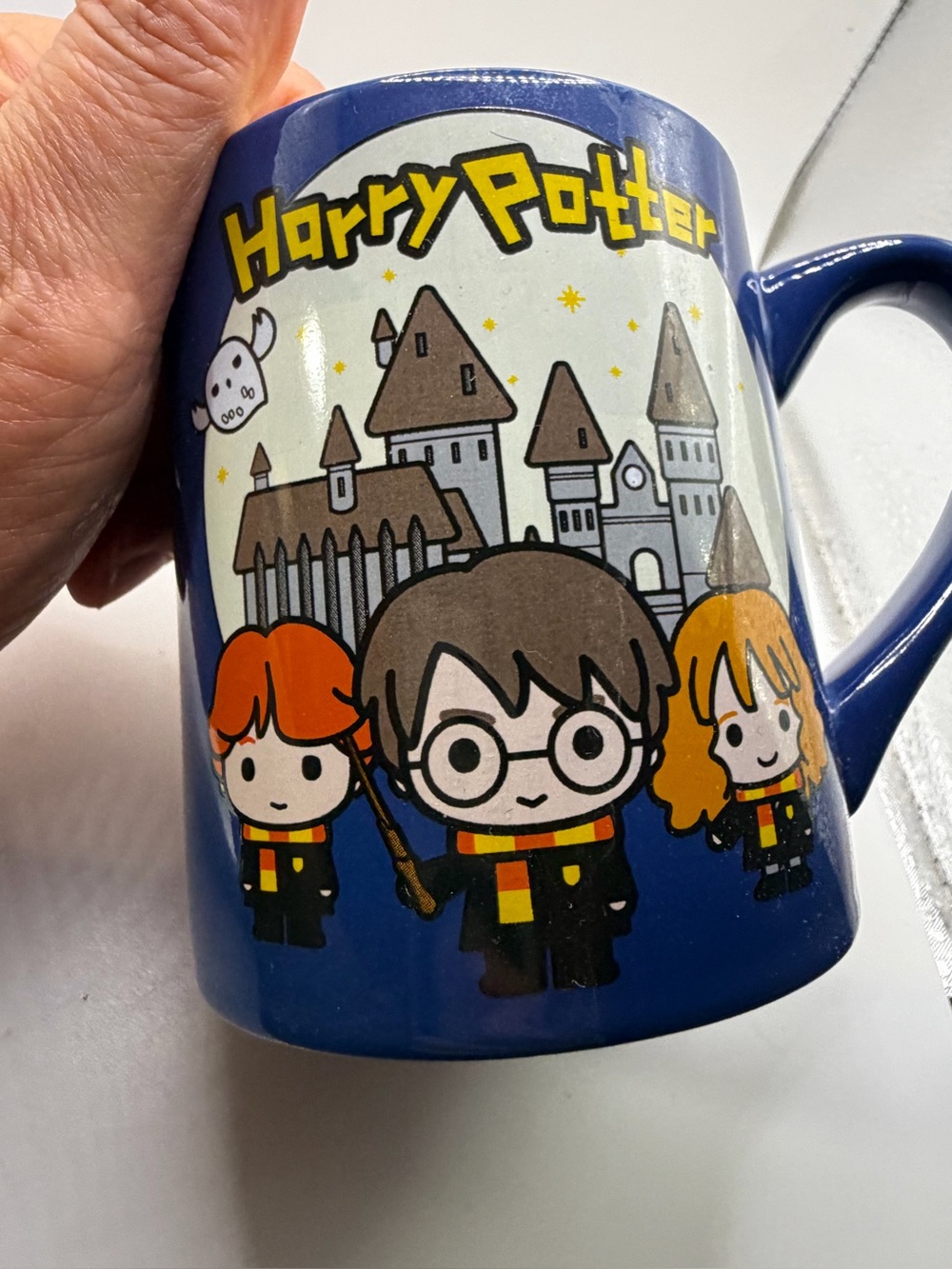 Warner Bros. Harry Potter Blue Ceramic Mug with Cartoon Trio